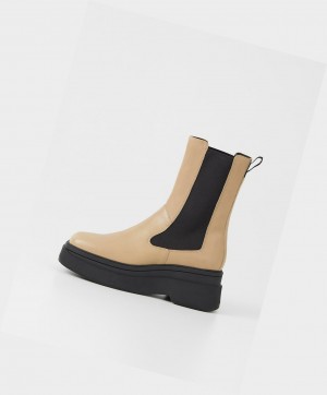 Vagabond Carla Women Chelsea Boots Beige | 76528-HDPE