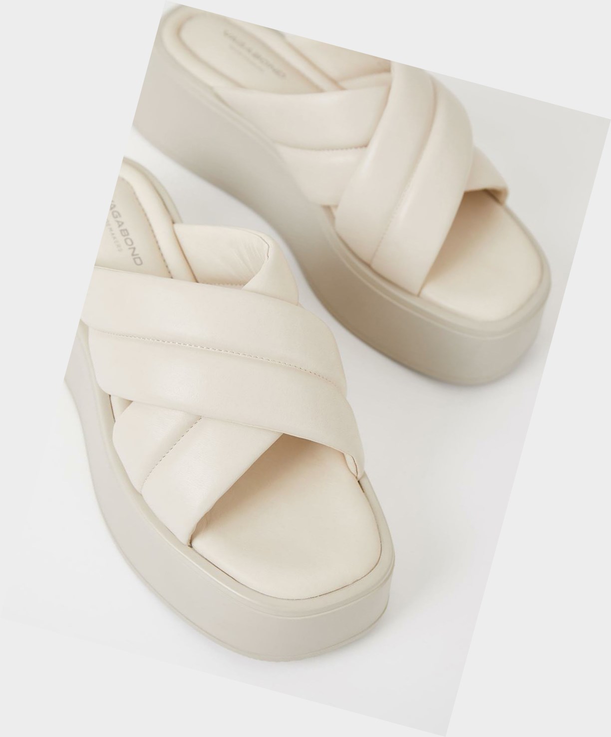 Vagabond Courtney Women Platform Sandals White | 96540-NRLZ