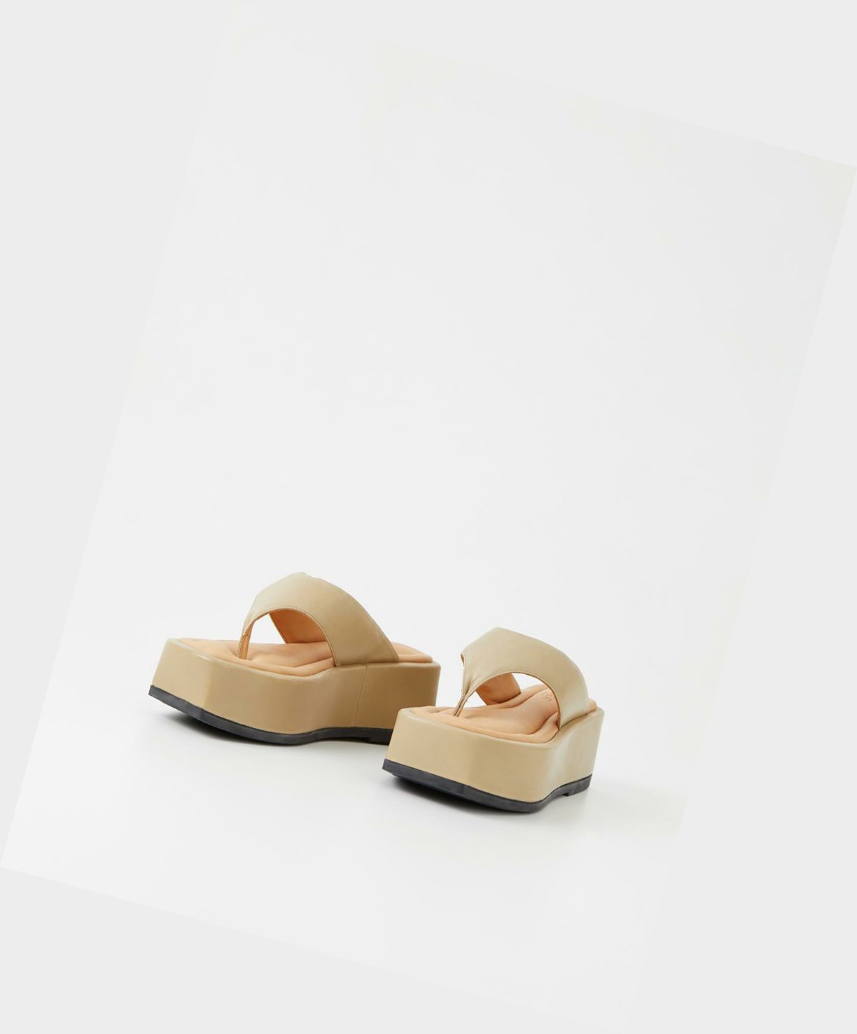 Vagabond Juno Women Platform Sandals Beige | 98307-NIGQ