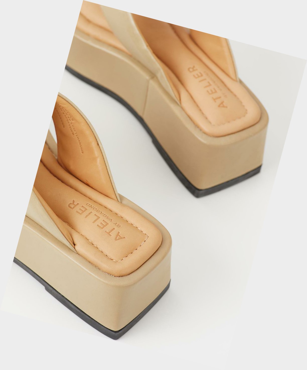 Vagabond Juno Women Platform Sandals Beige | 98307-NIGQ